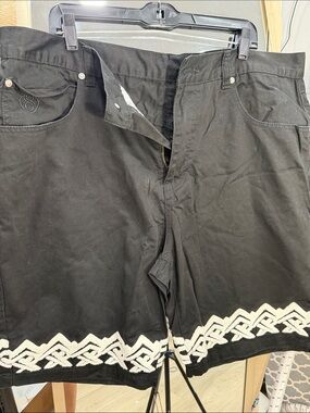 Eighty Eight Black Men’s Shorts with White Celtic Hem